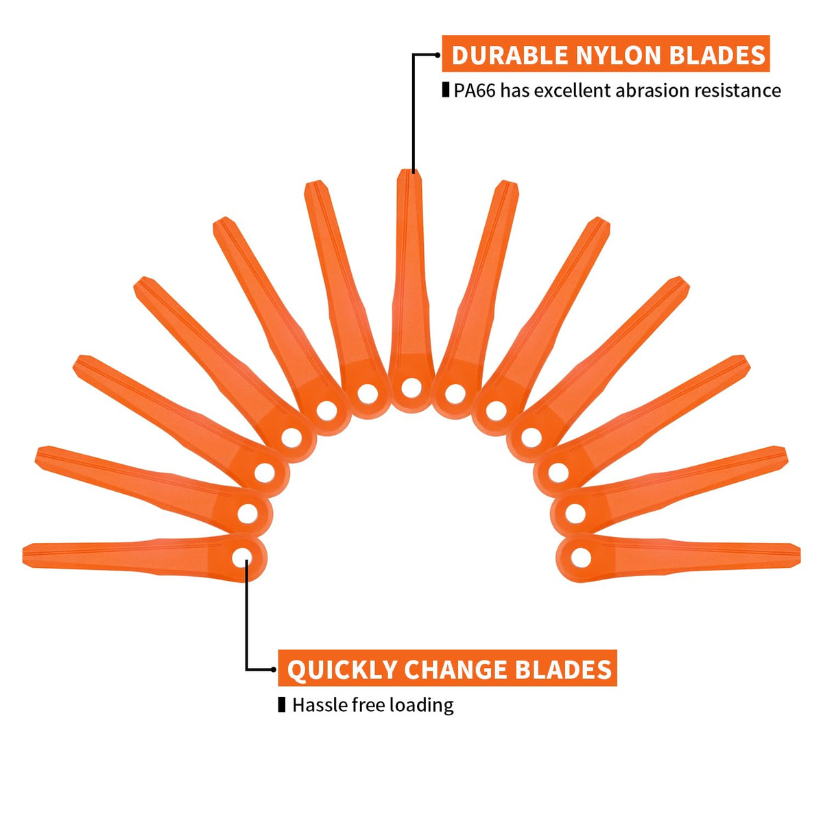 EVEHAP orange 5.7-inch blade for PolyCut aids quick changes and clean edges.
