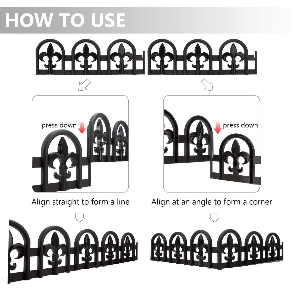 Evelyne black edging integrated into a garden setup for definition