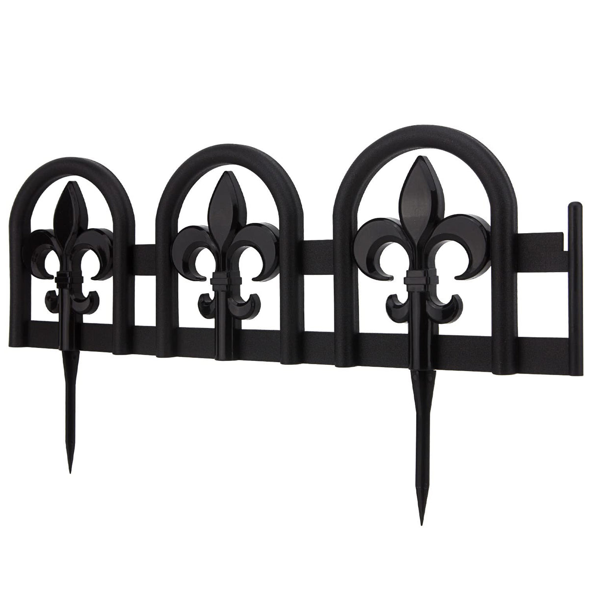 Evelyne black border panel side view highlighting durable PP outdoor edge