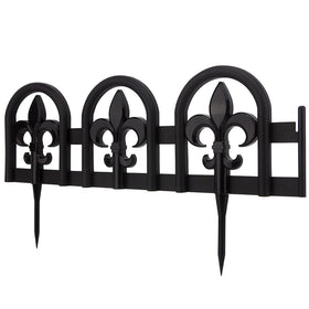 Evelyne black border panel side view highlighting durable PP outdoor edge