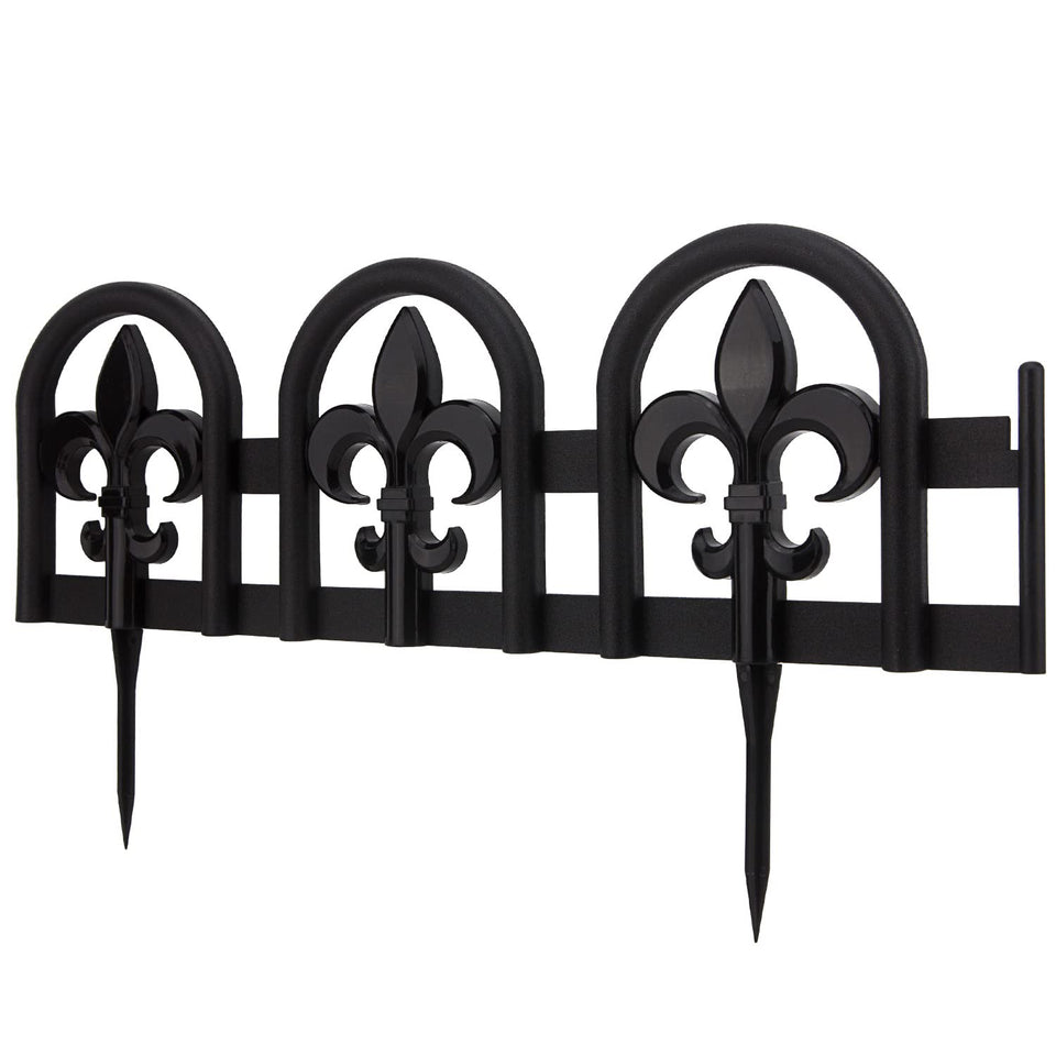 Evelyne black border panel side view highlighting durable PP outdoor edge