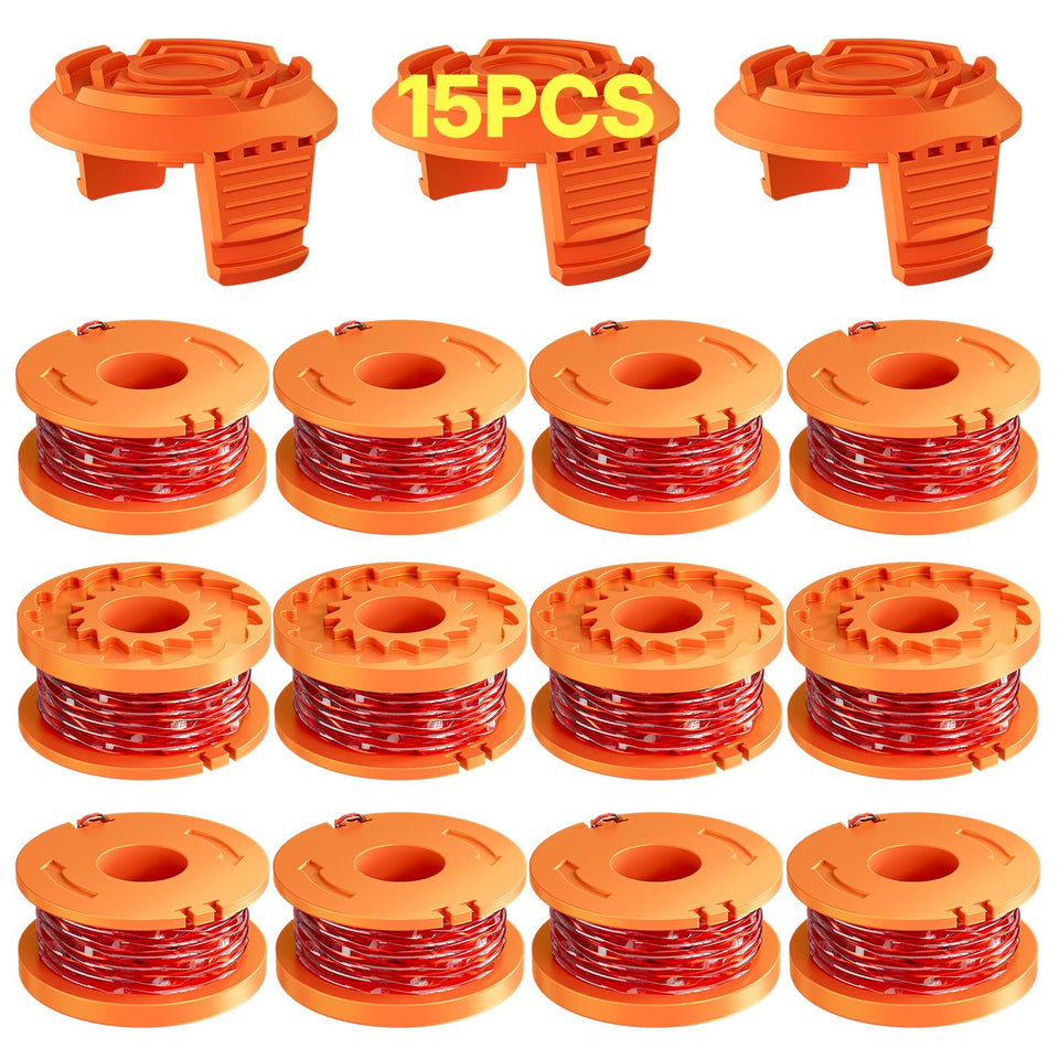 Eventronic 15-pack Worx trimmer line spools for fast, clean edging and reliable performance.