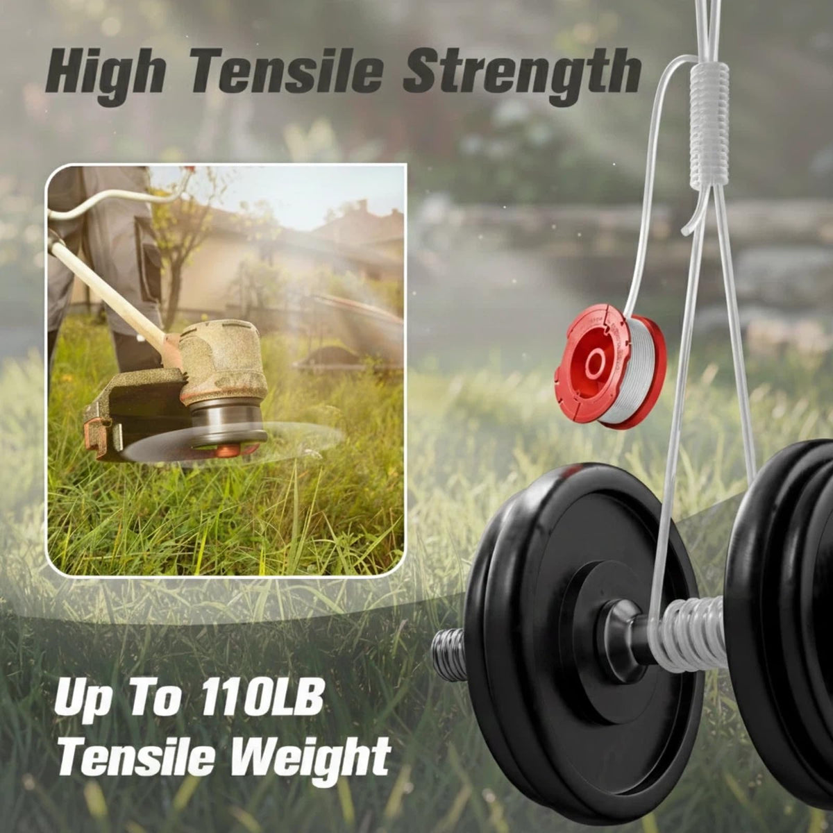 Eventronic aerodynamic spool design reduces drag for quieter mowing.