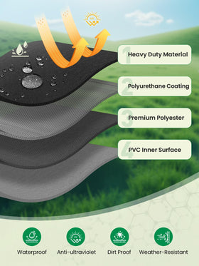 Elastic hem secures snug fit around mower sides