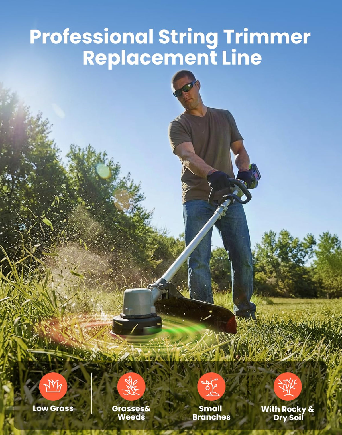 Eventronic long-lasting weed wacker line for durable yard work