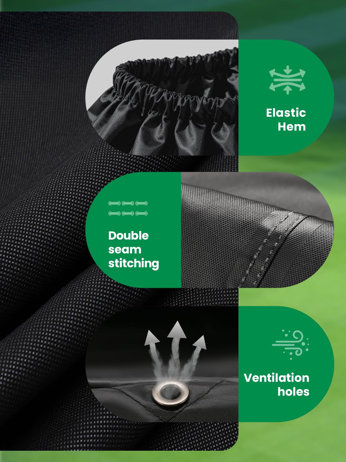 Storage bag included with Eventronic mower cover for easy stowage