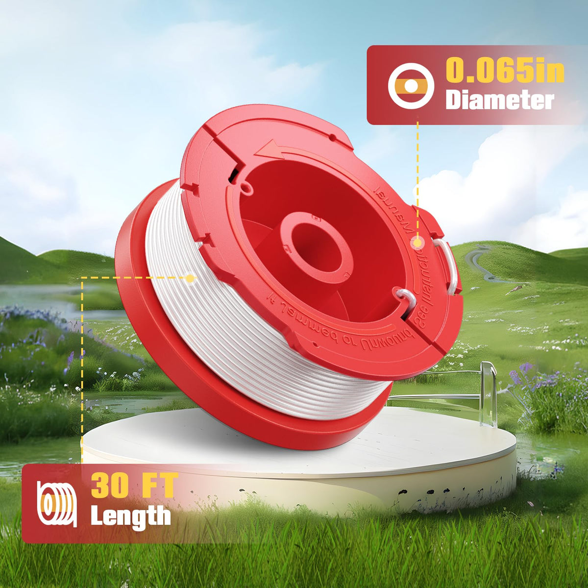 Preloaded spool design for quick setup and reduced winding.