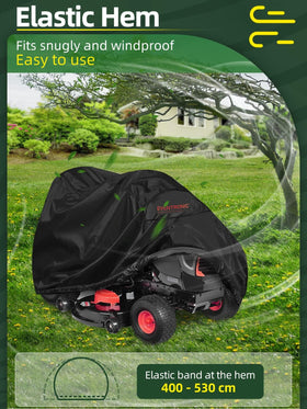 Eventronic riding lawn mower cover offers quick installation for busy weekends.