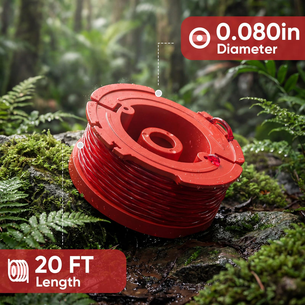 Eventronic tensile strength over 110 lbs handles thick grass with confidence.