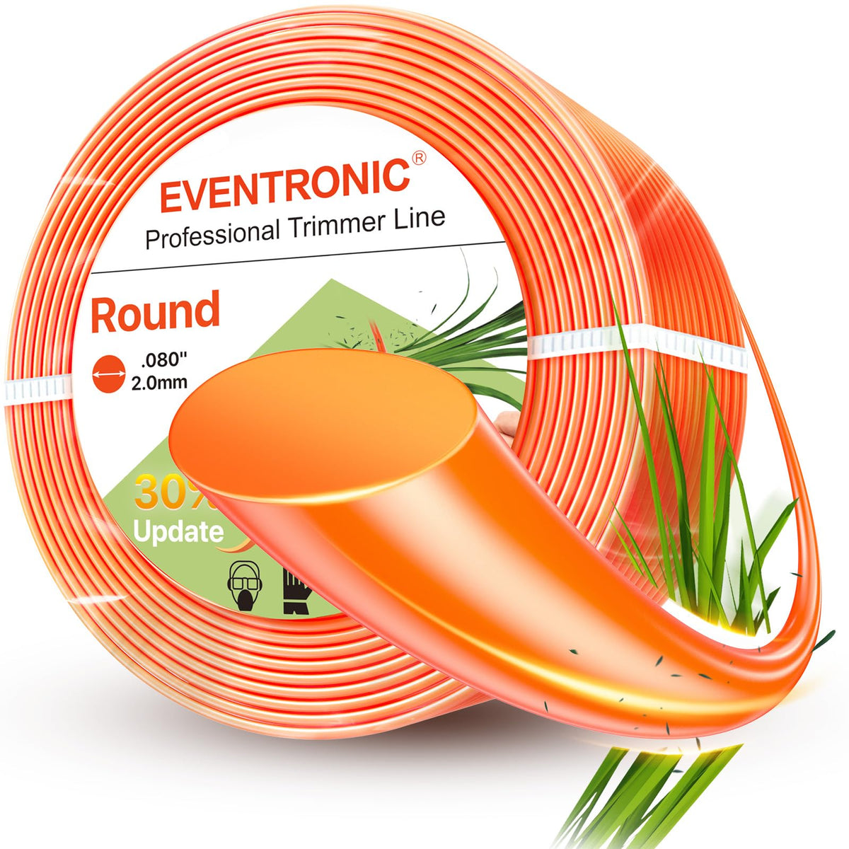 Eventronic 0.080 round weed eater string for tough grass.