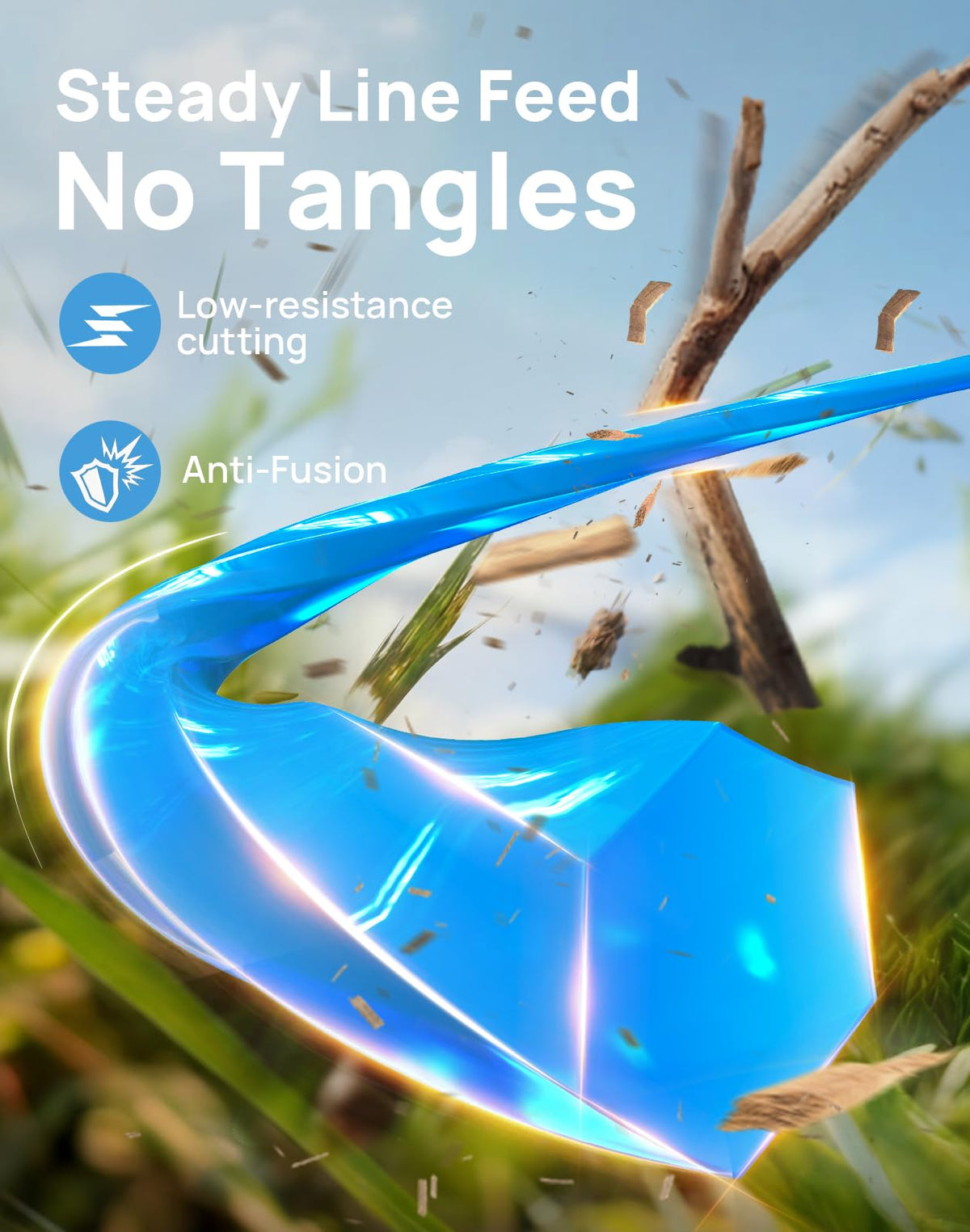 Eventronic smooth-feed technology prevents knots and heat-induced sticking.