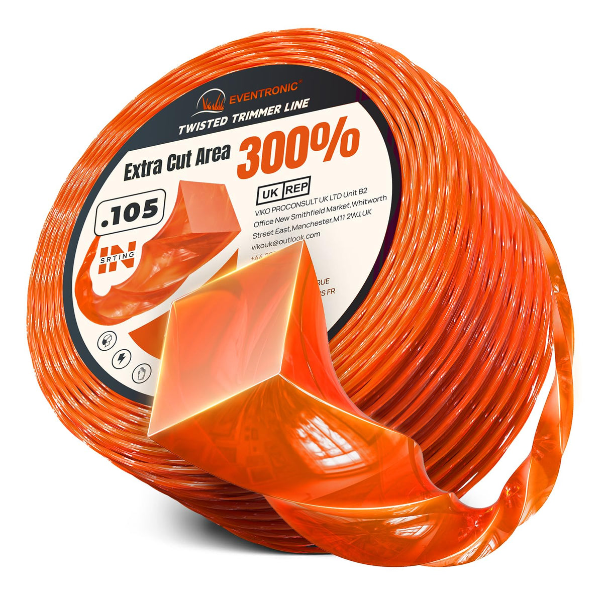 Eventronic heavy-duty 0.105 inch weed eater string ready for tough trimming tasks