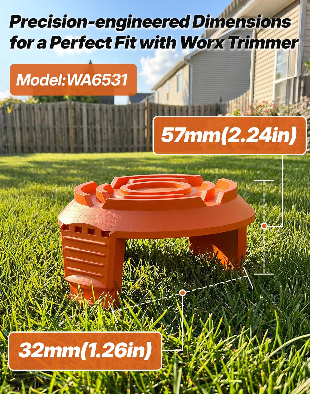 Eventronic Worx spool cap cover enables quick tool-free replacement for faster lawn maintenance