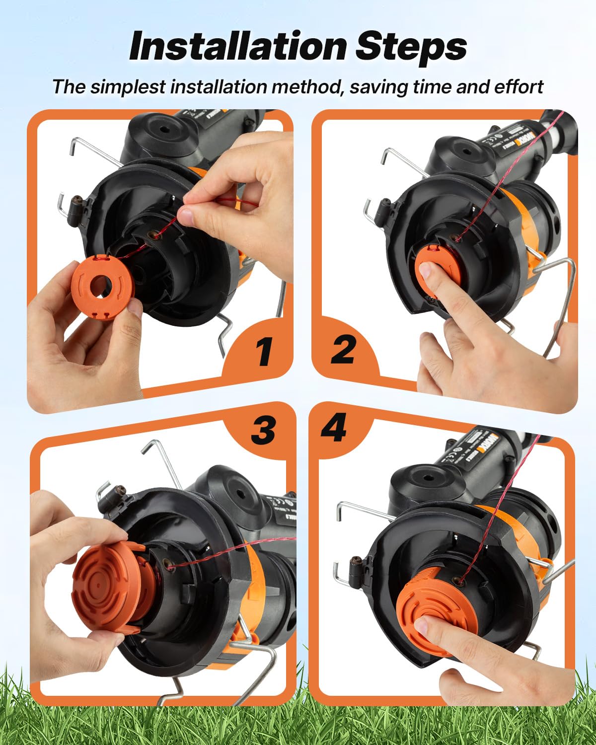 Eventronic Worx-compatible cap cover keeps trimmer line protected in tough backyard conditions