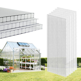 EVERECO 6ft by 2ft twin-wall panel provides clear light for greenhouses.