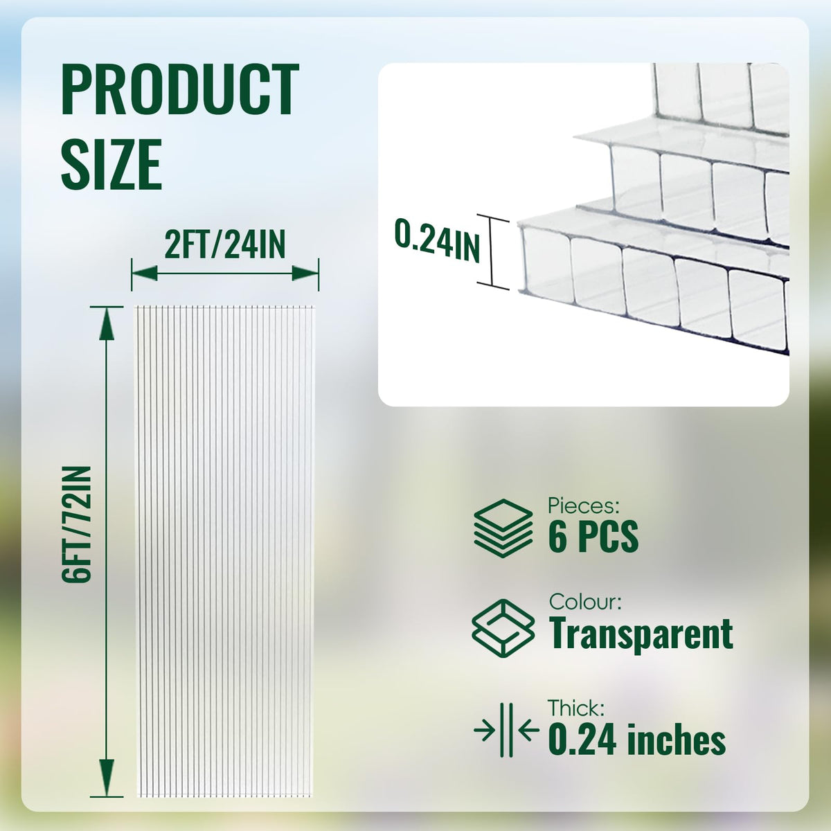 EVERECO UV-coated panel maintains clarity and resists sun fade.