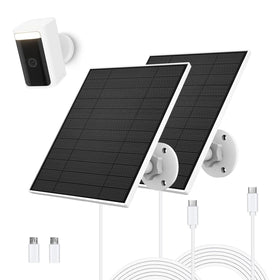 EverExceed 5W solar panel for Wyze Camera Pro in outdoor setup for reliable charging.