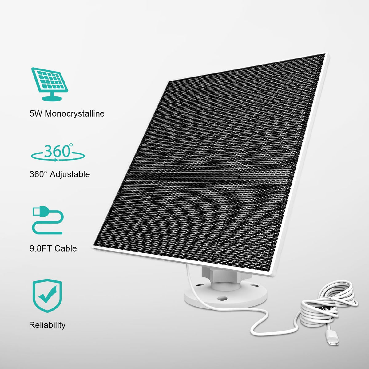 EverExceed Eufy solar panel with 360° adjustable bracket for sun angles.