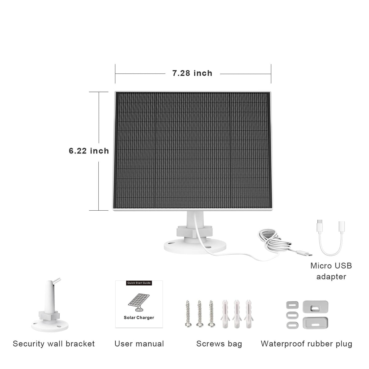 EverExceed solar panel package includes mounting hardware and manual