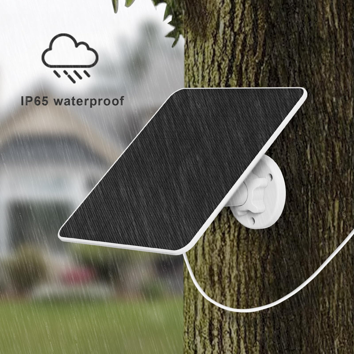 EverExceed solar panel compatible with Ring and Wyze cameras.