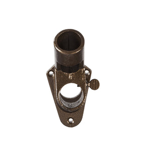 Evergreen Flag bracket bronze finish side view highlights durable cast-iron construction.