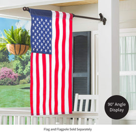 Evergreen Flag pole not included note clarifies compatible pole options for seamless setup.