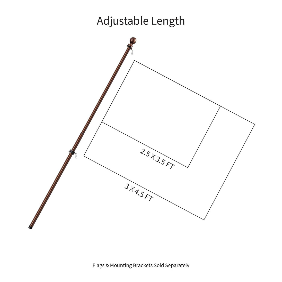 Evergreen Flag 1 inch pole diameter fits standard flag sleeves