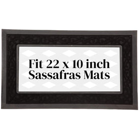 Evergreen Flag Sassafras doormat tray front view adds elegant curb appeal.