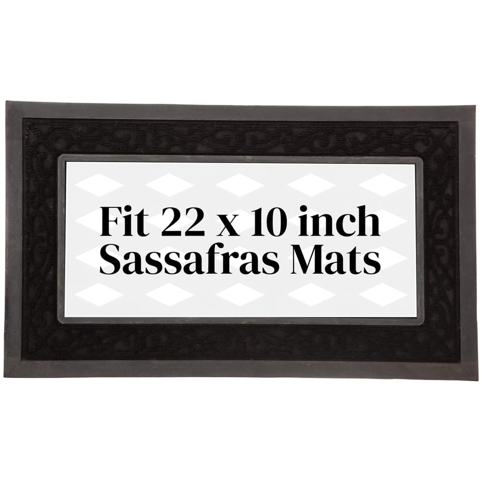 Evergreen Flag Sassafras doormat tray front view adds elegant curb appeal.