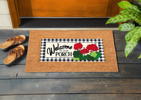 Sassafras doormat showcases weather-resistant surface and vibrant heat-sublimated artwork.