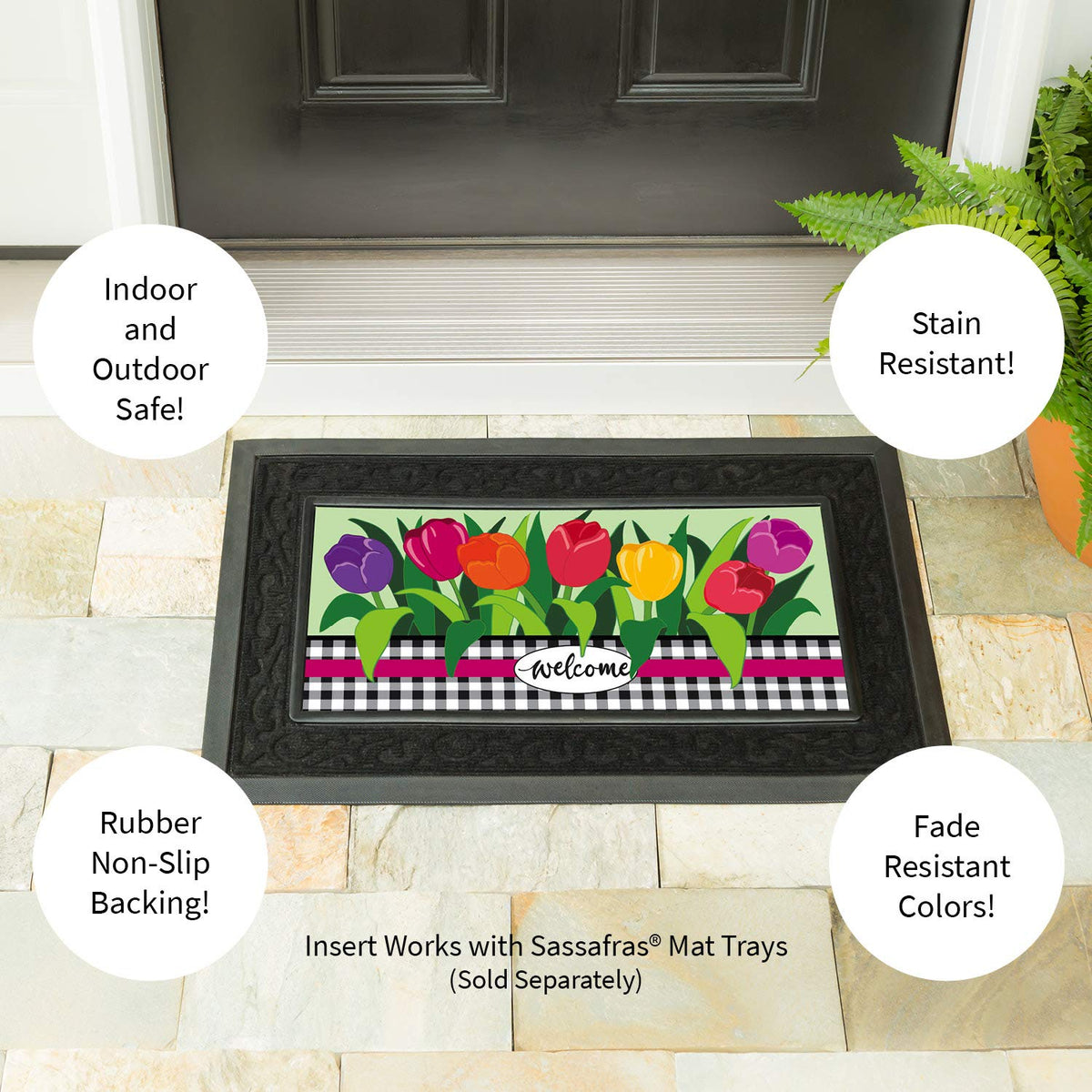 Low-profile, easy-clean doormat dries quickly after rain