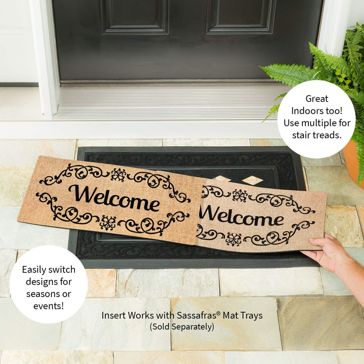 Evergreen Flag mat with non-slip backing keeps entryways dry and safe