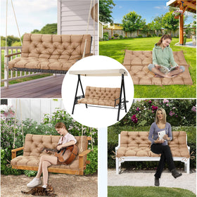 EverPine garden swing seat cushion in khaki adds durable comfort