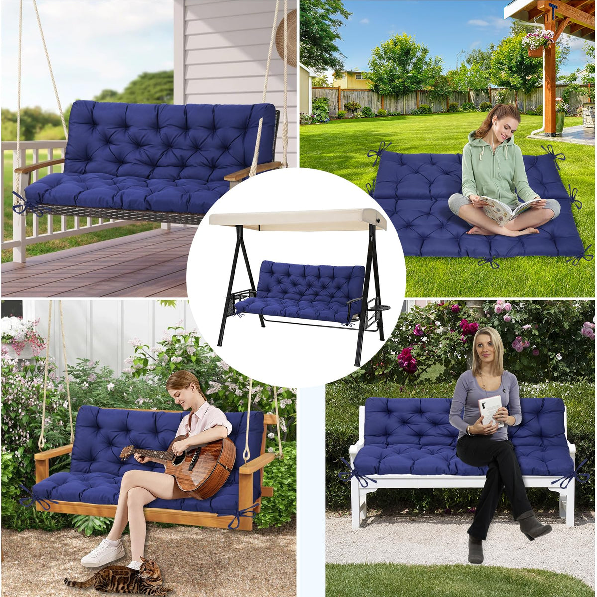 EverPine long outdoor bench cushion is easy to wipe clean and maintain.
