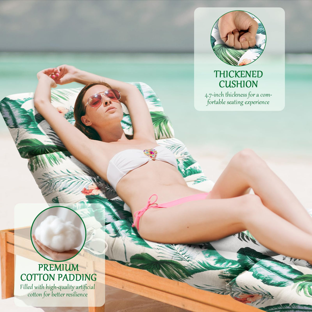 EverPine cushion close-up stitching demonstrates durable 3D seams that keep filling evenly distributed.