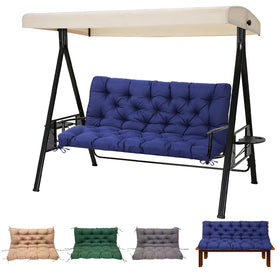 EverPine outdoor swing cushion navy blue with water resistant fabric for porch and garden seating.