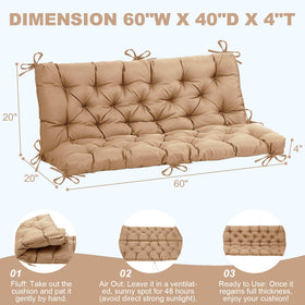 EverPine porch swing cushion secure fit with 9 ties for stability