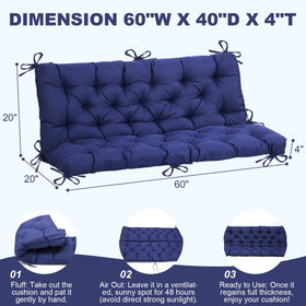 EverPine swing cushion backrest design provides even support for long outdoor seating.