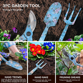 Evertools garden tool set hand rake perfect for loosening soil.