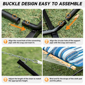 Everyfun height-adjustable chains offer customizable hanging height.