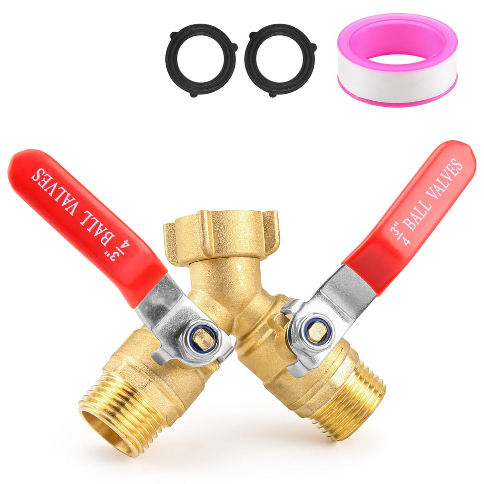 EverZenHub hose splitter 2-way heavy duty brass body for outdoor use.