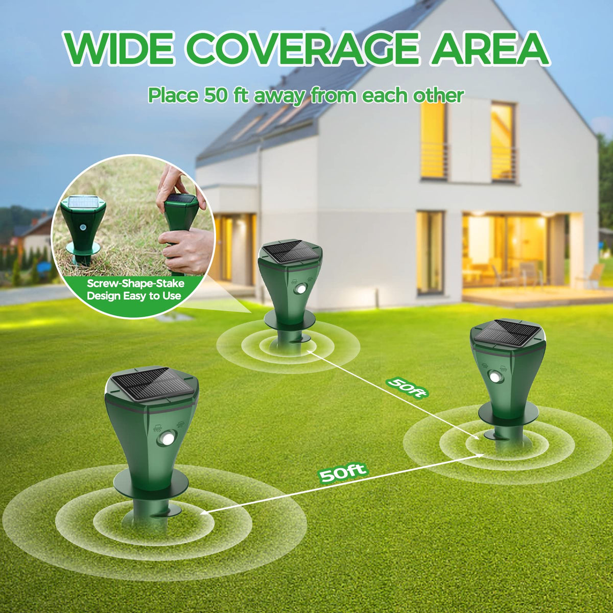 EVESKY yard coverage up to 5000 sq ft supports larger spaces