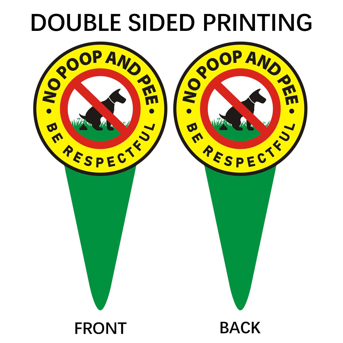 EVIESKENT No Dog Poop Sign 2 Pack back view increases visibility on walkways.