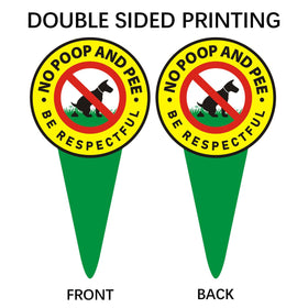 EVIESKENT No Dog Poop Sign 2 Pack back view increases visibility on walkways.