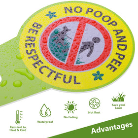 EVIESKENT No Dog Poop Sign 2 Pack — double-sided print attracts courteous dog walkers