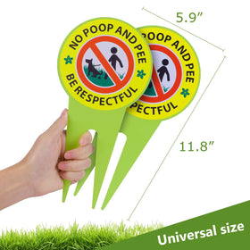 EVIESKENT No Dog Poop Sign 2 Pack — side detail shows double-sided visibility