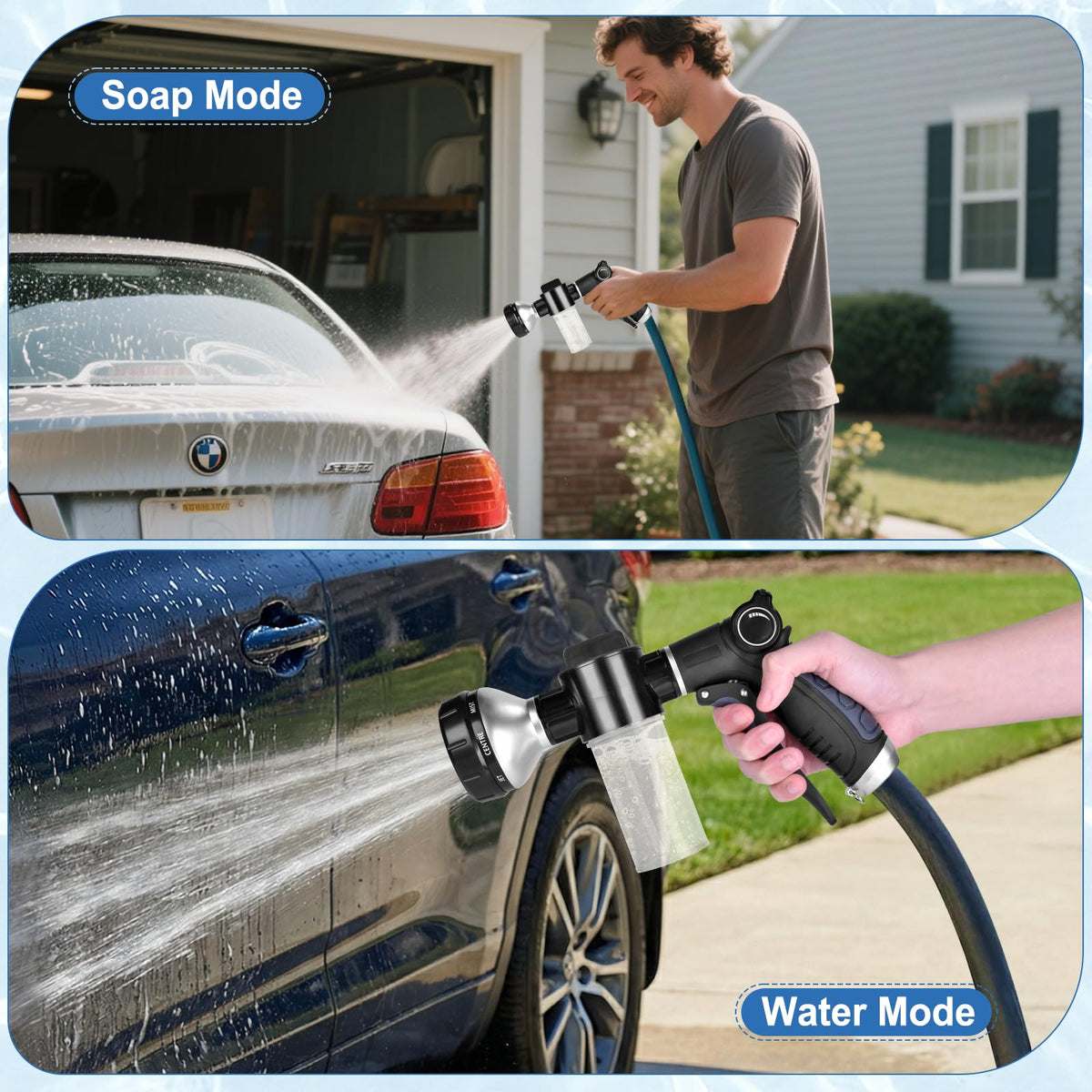 EVILTO Garden Hose Nozzle built-in flow control for smooth adjustments