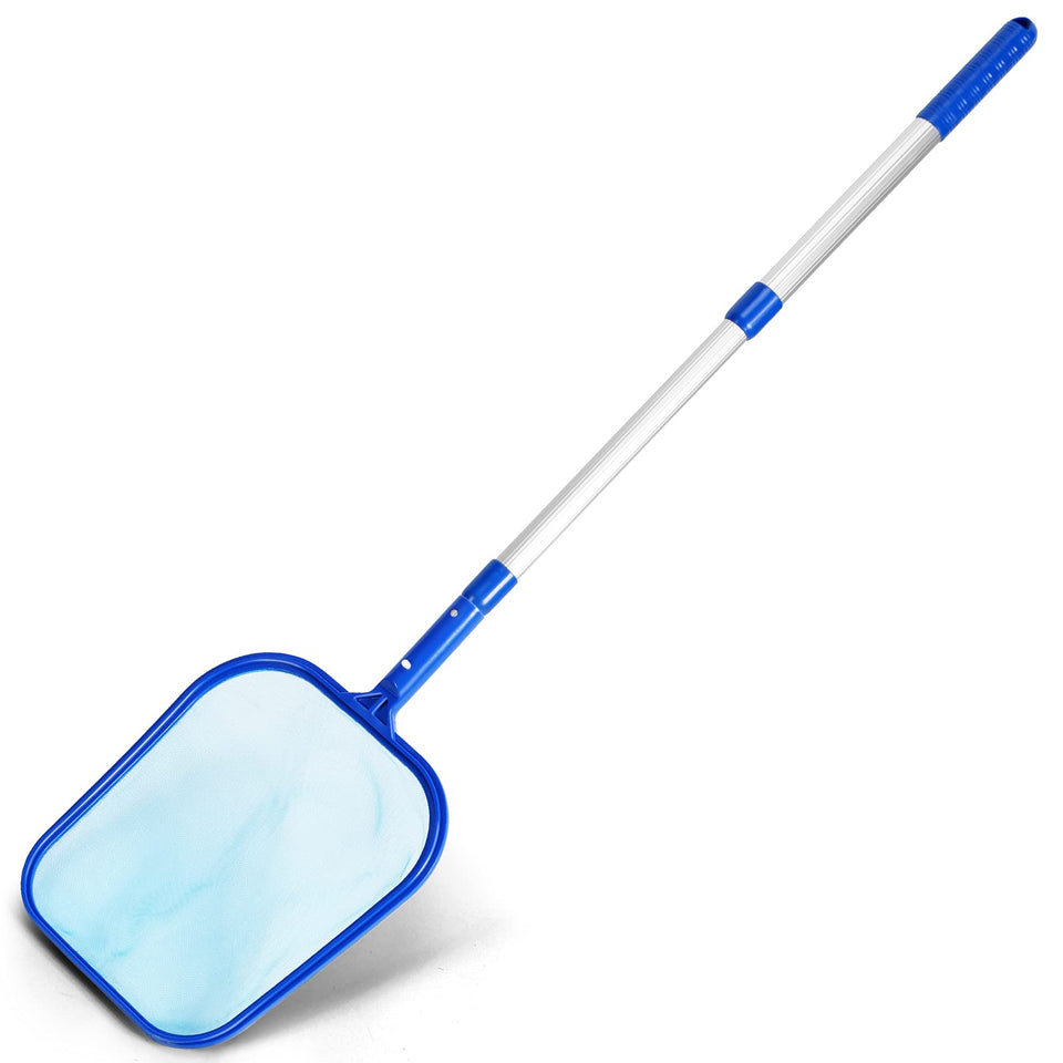Evob pool skimmer net with adjustable pole for easy surface debris removal