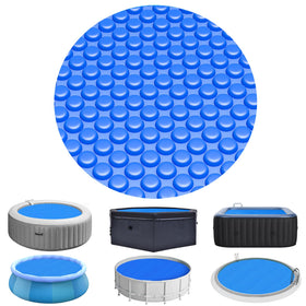Evoio solar pool cover for 8ft round pools with bubbles increases heat retention.