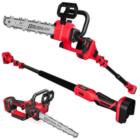 EVOIRON 2-in-1 pole saw with a removable 10-inch head for easy limb trimming.